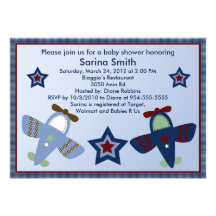 Adorable Airplanes/Aviator Baby Shower Invitations