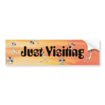 Adorable Aliens are Just Visiting bumper stickers