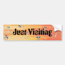 Adorable Aliens are Just Visiting Bumper Sticker
