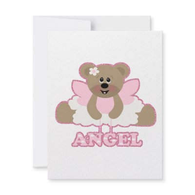 adorable angel fairy bear character invites by doonidesigns