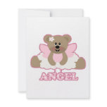 adorable angel fairy bear character invites