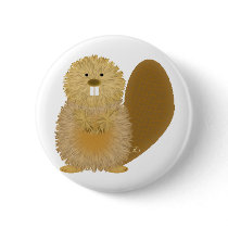Adorable Animal Drawings: Beaver Buttons