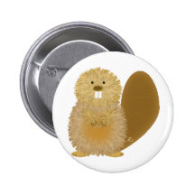 Adorable Animal Drawings: Beaver Buttons