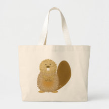 Adorable Animal Drawings: Beaver Canvas Bags