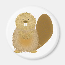 Adorable Animal Drawings: Beaver Fridge Magnets