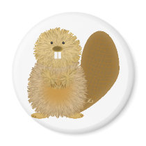 Adorable Animal Drawings: Beaver Fridge Magnets