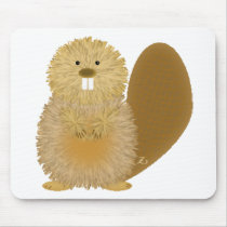 Adorable Animal Drawings: Beaver Mousepads