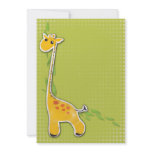 adorable baby giraffe background personalized announcements