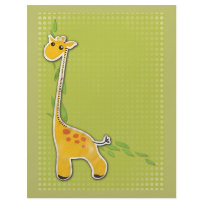 adorable baby giraffe background personalized letterhead by secret_corner
