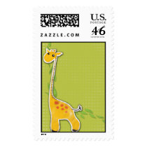 adorable baby giraffe background stamp
