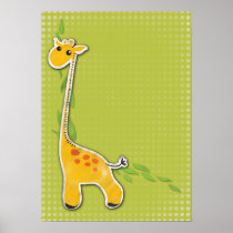 adorable baby giraffe background poster