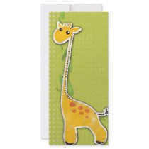 adorable baby giraffe background personalized rack card