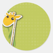 adorable baby giraffe background round stickers
