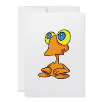 Adorable Big Eyed Alien Custom Invite