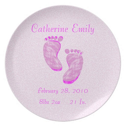 Adorable Birth Keepsake Plate Personalized Zazzle
