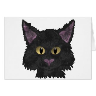 Adorable black cat card