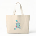 adorable blue goofball monster tote bags