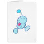 adorable blue goofball monster card