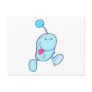adorable blue goofball monster postcards