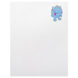 adorable blue tongue chomper monster letterhead template