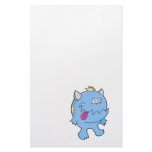 adorable blue tongue chomper monster stationery design