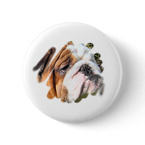 Adorable Bulldog Photo Button