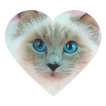 Adorable Cat Heart Stickers
