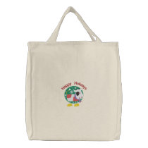 Adorable Christmas Cow Embroidered Tote Bag embroidered bags