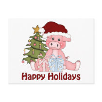 Adorable Christmas Pig Tees and Gifts Post Card