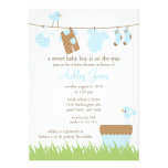 Adorable Clothesline Boy Baby Shower Invite