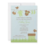 Adorable Clothesline Gender Neutral Baby Shower Invites