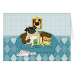 Adorable Customizable Couch Pugtato Tees, Gifts Greeting Cards