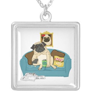 Adorable Customizable Couch Pugtato Tees, Gifts necklace