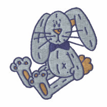 Adorable Customizable Embroidered Toy Bunny - Blue embroidered shirts