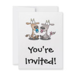 adorable cute baby kids goatlings goats cartoon personalized invites