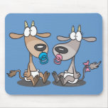 adorable cute baby kids goatlings goats cartoon mouse pad
