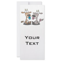 adorable cute baby kids goatlings goats cartoon rack card