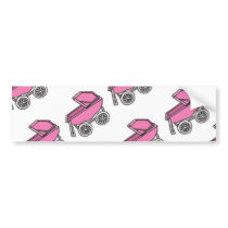 Adorable Cute Carriage Baby Girl Shower Bumper Sticker