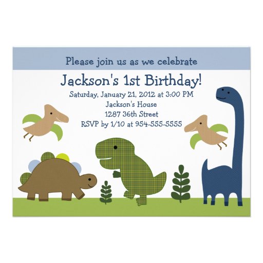 Adorable Dino/Dinosaurs Birthday Invitation