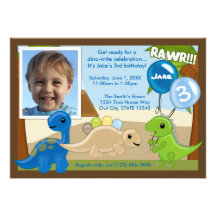 Adorable Dinosaur birthday invitation (photo)