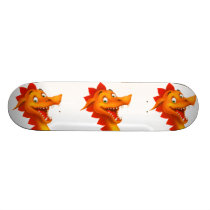 Adorable Dragon Face With Green Eyes Custom Skate Board