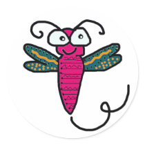adorable dragonfly stickers