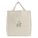 Adorable Easter Bunny Tote Bag - Customizable embroidered bags