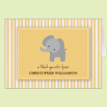 Adorable Elephant Kids Thank-You Card (lemon) cards