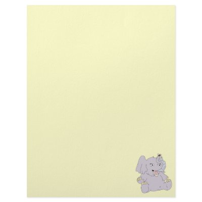 Adorable Elephant Personalized Letterhead by Robbirt