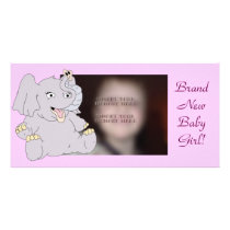 Adorable Elephant Photo Card Template