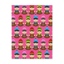 Adorable Elves Pink Christmas Postcard by markmurphycreative Adorable Elves Pink Christmas Postcard