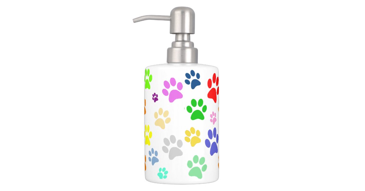 Adorable Fun And Colorful Pet Paws Print Pattern Soap