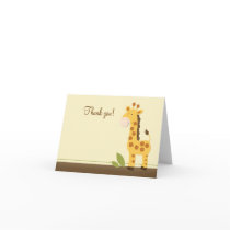 Adorable Giraffe Folded Thank you notes Card