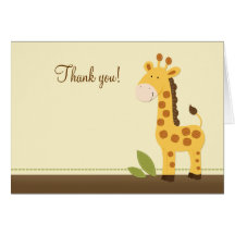 Adorable Giraffe Folded Thank you notes Card
